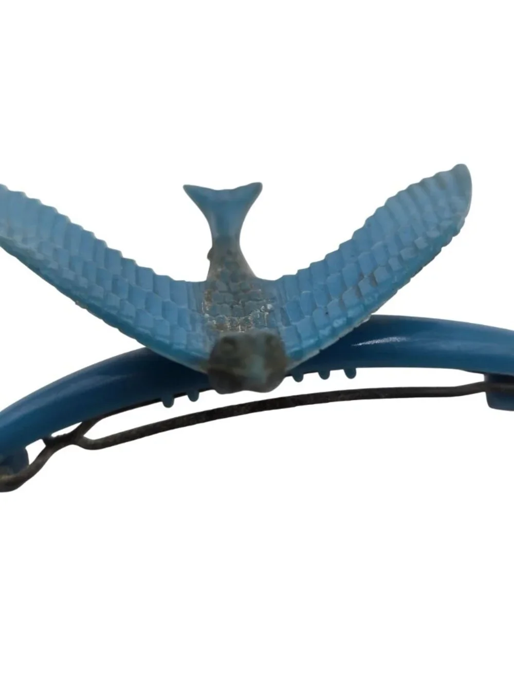 Vintage Bluebird Hair Barrette Clip Blue Swallow Plastic AS IS Retro Happiness